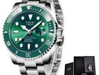 Lige Diver Men Watch 30ATM (Silver Green)