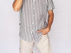 Linen Short Sleeve Stripe Shirt