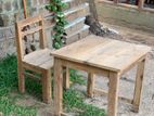 ළමා ලී මේසය සහ පුටුව (Kids Wooden Table with Chair Set)