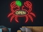 Lobster Open Neon Sign, Led Crawfish Light