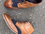 London Brogue Leather Boots