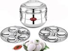 Lotus Stainless Steel Silver Idli Maker (9 Idly, 2 Plates)