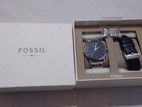 Luther Quartz Black Dial Men's Watch and Strap Set