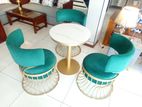 Luxary Table With 3 Chair Set Green Velvet