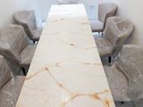 Luxury 8 Seater Marble Epoxy Top Table Set