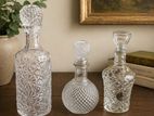 Crystal Wine Bottle Table Ornament Set
