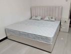 Luxury Cushion Divan Bed with Mattresses Bedside Cupboard