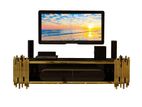 Luxury Design Gold TV Bench Black Top Tempered Glass DZTV-1640