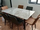 Luxury Granite Dining Table with Cushion Chairs