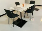 Luxury Granite Dining Table with Cushion Chairs