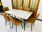 Luxury Granite Dining Table with Cushion Chairs
