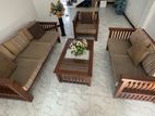 Luxury Teak Timber Sofa Set with Matching Table