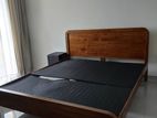 Luxury Teak Wood Bed with Curved Headboard - King Size