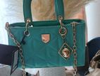 LYN M Structured Top Handbag in Mint Green