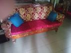 Mahogani Fabric Sofa Set