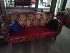 Mahogani Fabric Sofa Set