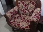 Mahogani Antique Fabric Sofa Set