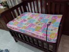 Mahogany Baby Cot with 4 Inches Mattress