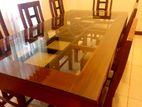 Mahogany Dinning Table With 8 Cushion Chairs