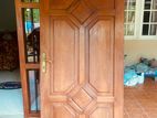 Mahogany Door with Frame and Hinges
