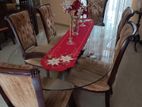 Mahogany Master Pieces 06 Seater Table with Glass Top