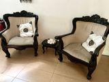 Mahogany Sofa Set with Two Side Stools