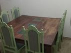 Mahogany Table with Teak Chairs
