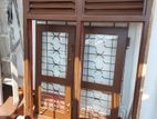 Mahogany Window Frame with Gril