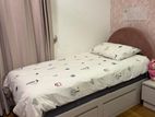 Mahogany Wood Single Bed with Storage Drawers