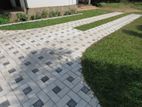 Malaysian Garden Grass Landscaping Interlock Paving Design