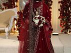 Maroon Velvet Bridal Lehenga