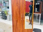 Melamine 2D Brown Wardrobe With Mirror