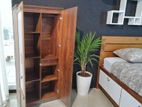 Melamine 2D Cupboard With Side-rack Glass