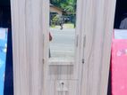 Melamine 3 Door Large Mirror American Ash Wardrobe with Bottom Drawers