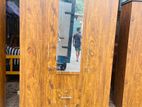 Melamine 3 Door Large Mirror Wardrobe with Bottom Drawers