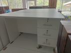 Melamine 3 Drawer Writing Table with Cupboard