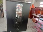 Melamine Black 3door Cupboard with Mirror