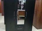 Melamine black 3door cupboard with mirror