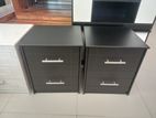 Melamine Black Bedside Cupboard