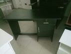 Melamine Black Writing Table with Cupboard