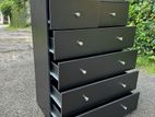 Melamine Blk Chest Of Drawer Cupboard