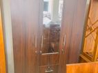 Melamine ( Coffee Brown Color ) Three Door Large Mirror Wardrobe