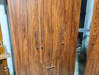 Melamine Heavy Three Door Wardrobe With Bottom Drawers