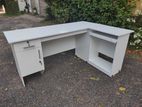 Melamine L Shape Office Table White 5.5x4ft