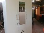 Melamine Pure White Three Door Full Set Mirror Wardrobe