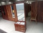 Melamine Teak Dressing Table with Cupboard