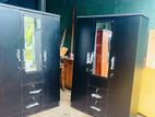 Melamine Three Door Full Set Mirror Wardrobe