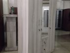 Melamine Wardrobe With Glass White Colour Design