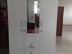 Melamine Wardrobe With Glass White Colour