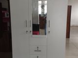 Melamine Wardrobe With Glass White Colour